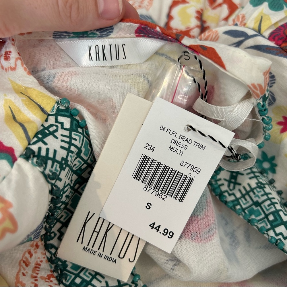 Kaktus Floral Beaded Trim Dress - Picture 6 of 13